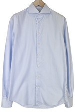 SUITSUPPLY Men's Formal Shirt 39L/15 1/2L Extra Slim Blue Pure Cotton Striped 