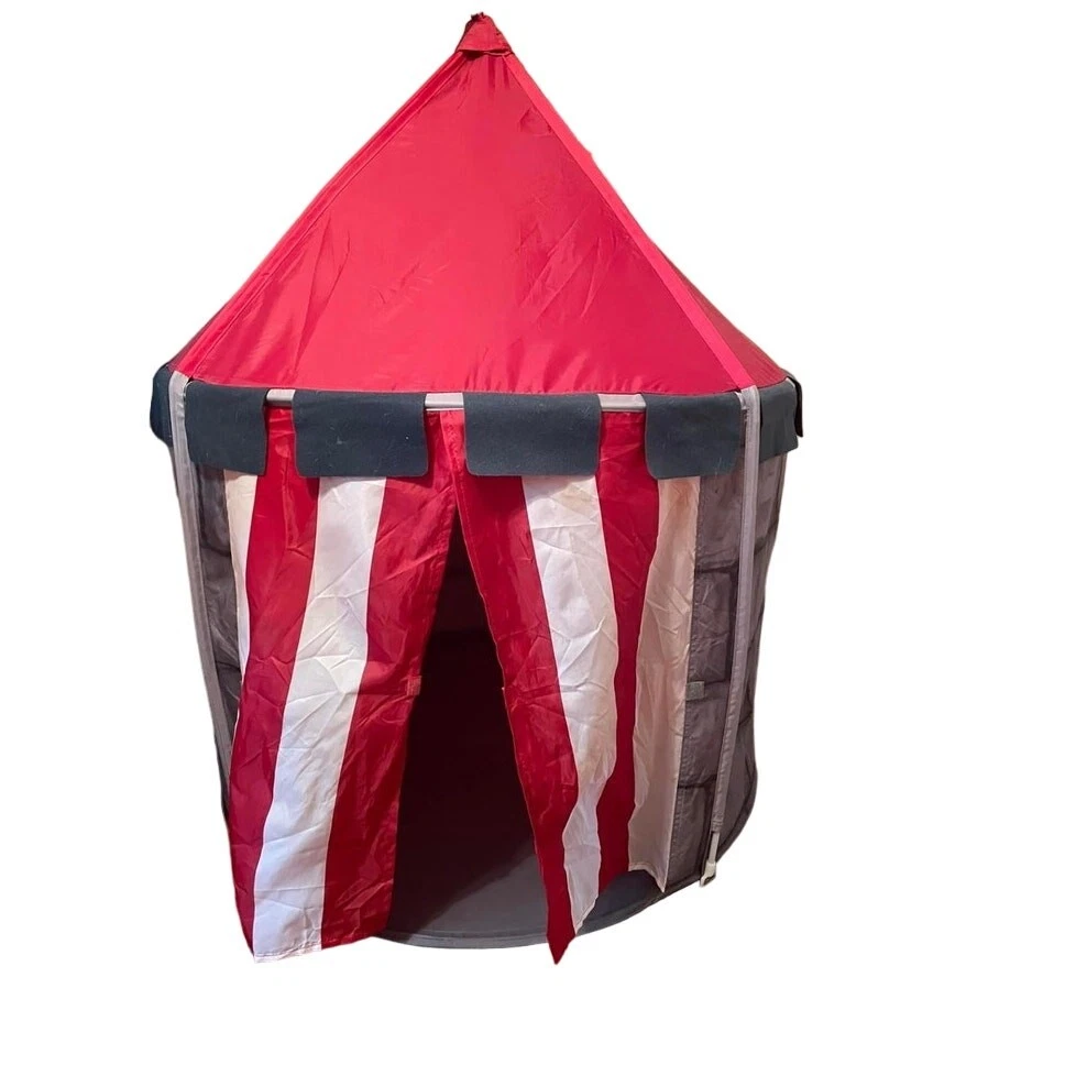 Tente De Jeu Pour Enfants IKEA CIRKUS - Tente Pliable Cirque 100x120 Cm - Rouge/Blanc - Lavable En Machine