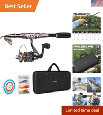 Durable Carbon Fiber Fishing Rod and Reel Combo with Full Accessory Kit, 8.86ft