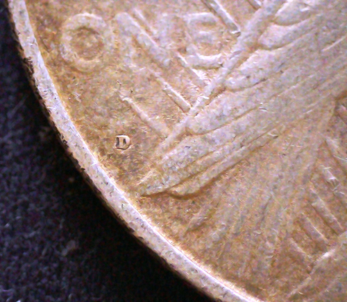 1922-D PEACE $1 - DETACHED OLIVE BRANCH -Gold Toned - Some Luster - COLLECTIBLE! - Picture 4 of 6