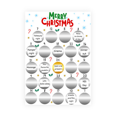 Erstellen Sie Ihren eigenen Weihnachtskalender, Weihnachtsrubbelkarte