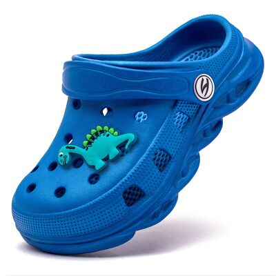 Boys and Girls Classic Graphic Toddler Garden Clogs Slip on Water Shoes Blue-...