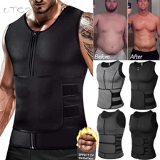Men Body Shaper Waist Trainer Sauna Sweat Tank Underwear Fat Burner Shapewear US