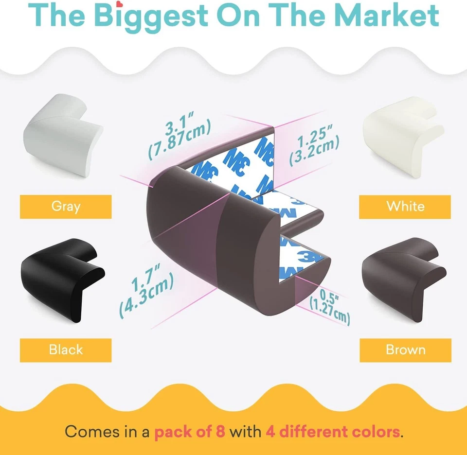 Protetor de borda de canto para mesa de bebê infantil 10-40 espuma de segurança macia almofada protetor - Imagem 2 de 4