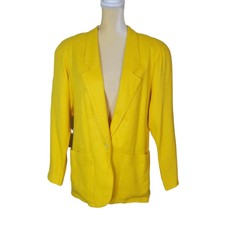 Jacobson's Vintage 90's/y2k Bright Yellow Blazer Jacket Size 6