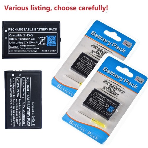 For Nintendo 3DS 2DS Battery Replacement + Tool 2000mAh 3.7V