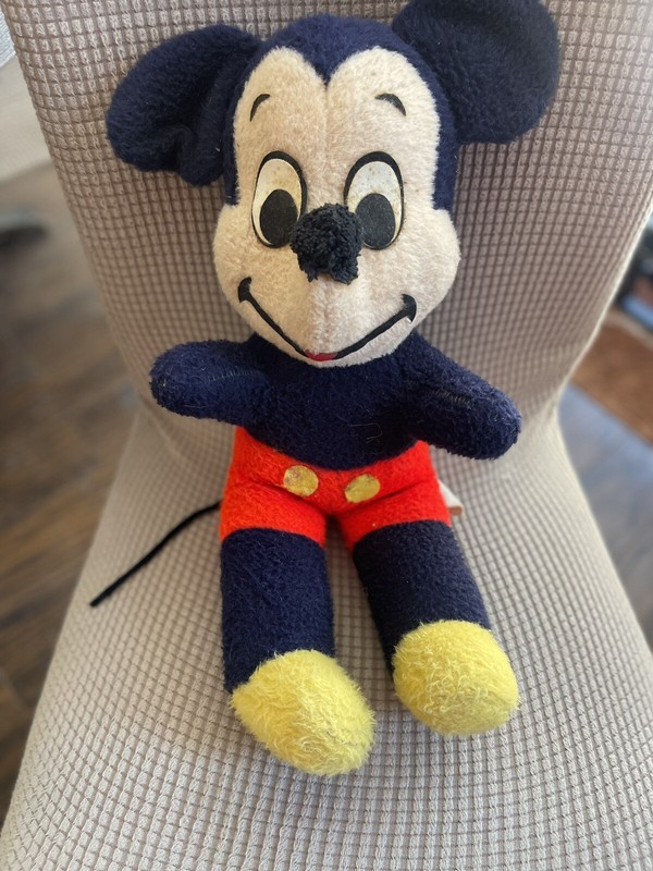 Vintage 1950’s Navy Blue Mickey Mouse Plush 21 Inches