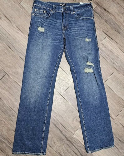True Religion Ricky Relaxed Straight Distressed Medium Wash Jeans 36 - 36x34.5 - Picture 10 of 13