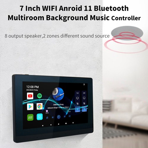 Touchscreen in Wand Verstärker 7" Stereo Audio Hintergrund Musik Bluetooth & WLAN - Bild 4 von 20