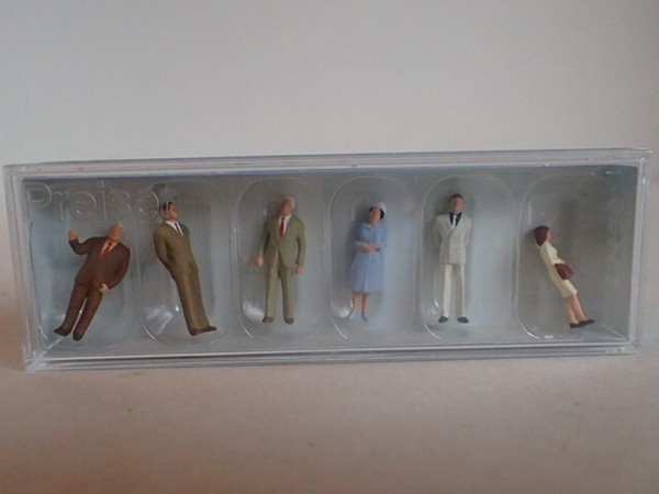 Preiser Passanten Anzug KostüM Epo3 Reisende Mann Frau 14125 H0 1:87 Ovp 6Fig-image