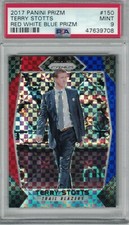 PSA Mint 9 2017 Panini Prizm Terry Stotts Red White Blue Prizm Refractor Card