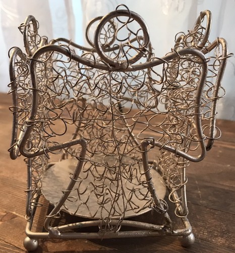 Metal Wire 4-Sided Angel Candle Holder 5-1/2” Tall - Picture 7 of 8