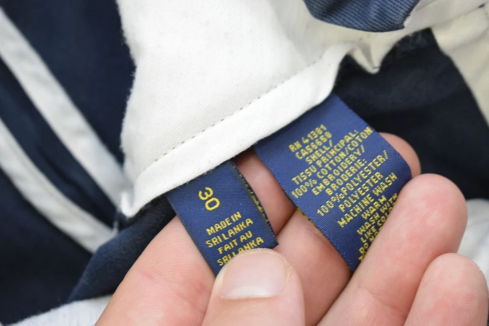 Pantalones Cortos Chinos Polo Ralph Lauren Multi Pony Azul Frente Plano Para Hombre Talla 30 x 10" Foto 3 de 4