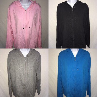 Danskin now women's hooded Zipper Jacket 2X 18W-20W color options light weight
