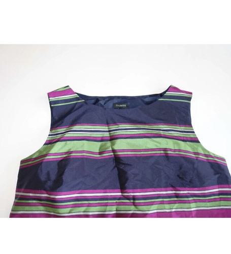 Talbots Sleeveless 100% Silk Top Size 2 NWT Navy Blue Green Purple Tank Shell - Picture 6 of 11