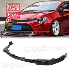For Corolla Sedan LE XLE 2020-2024 V Style Glossy Black Front Bumper Lip Spoiler