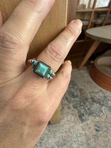 Silpada Sterling Silber & Türkis verstellbarer Stretch Ring 925 Größe 7,5-8,5 - Bild 4 von 6