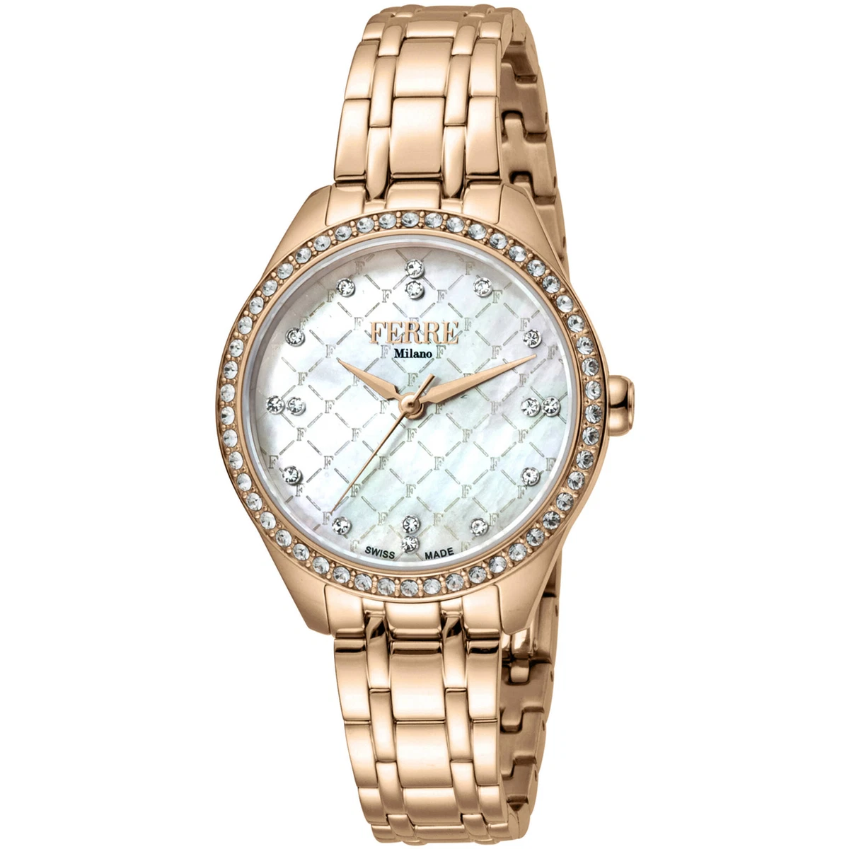 NIB FERRE MILANO Ronda 763E Crystal Embellished Cuff34mm made in Switzerland NWT FERRE Milano Wristwatches for sale - eBay main image 4