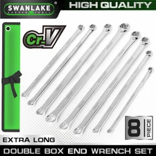 Double Box End Wrench 8 PC Metric Extra Long Aviation Spanner Universal 8-24MM