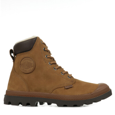 Chaussures Boots Palladium unisexe Pampa Sport Cuff WPS Marron Cuir Lacets