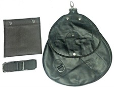 Fauconnerie Cuir Nubuck Sac,Colportage Sac avec Sangle & Viande Poche ( Noir Jet