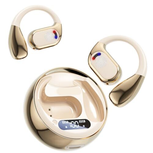 Bluetooth Open Ear Gaming Headphones, HiFi IPX5 Waterproof Noise Cancelling