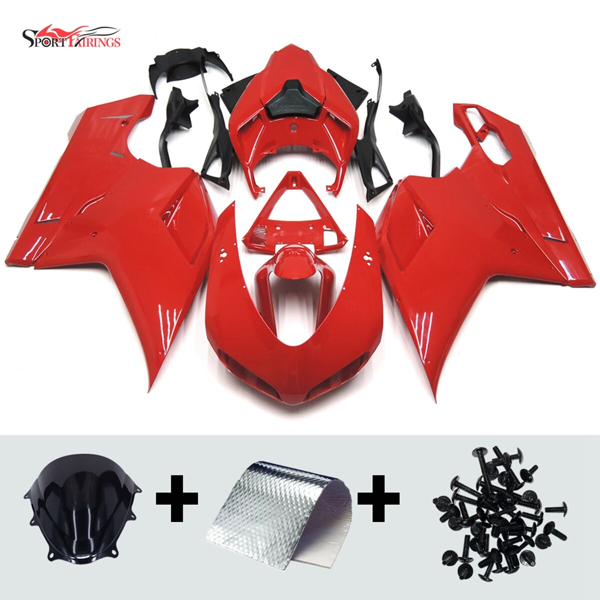 ABS Red Fairings Kit for Ducati 1098/848/1198 2007 08 - 2012