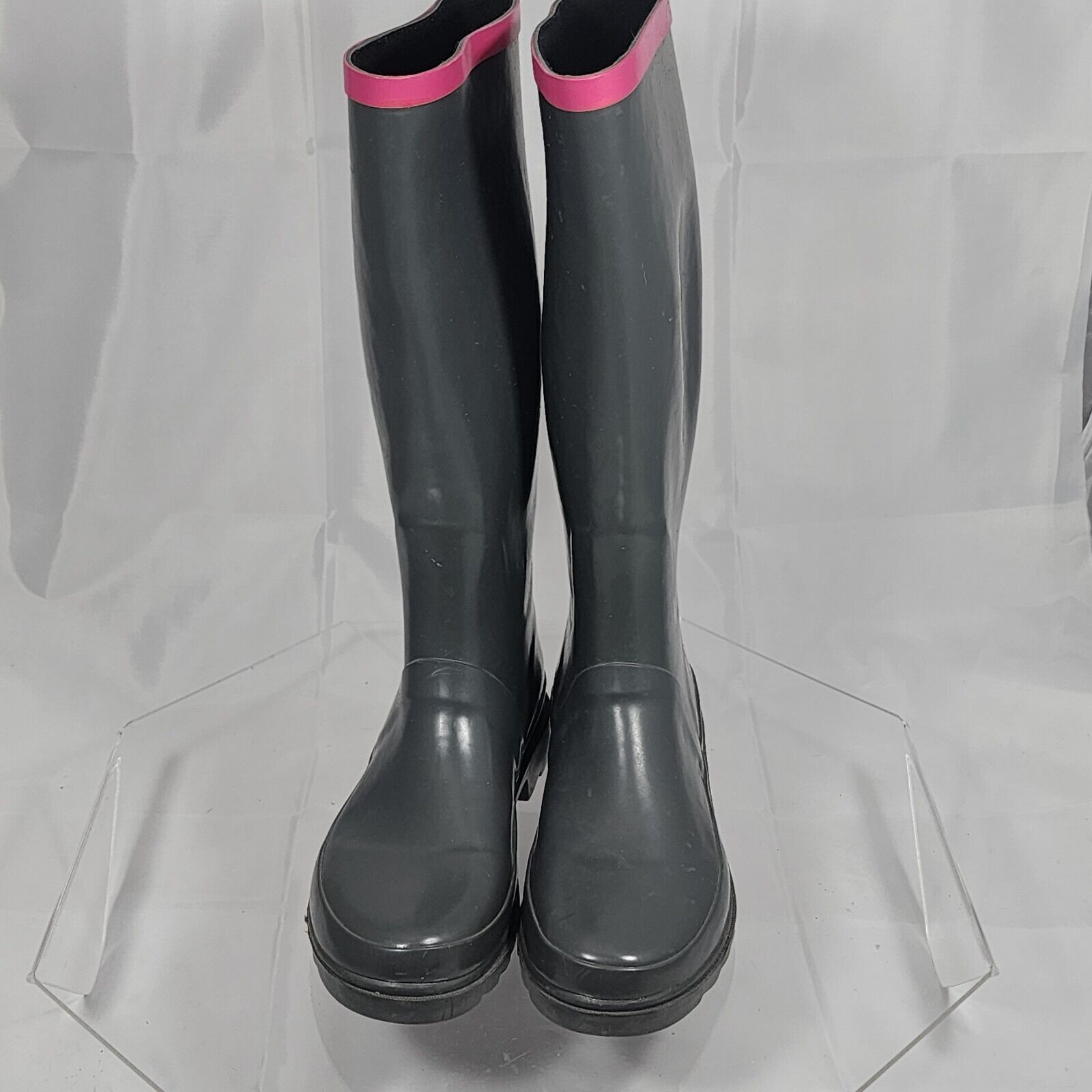 Marc Jacobs Women 38 Grey/Pink Rubber Rain Boots/… - image 5