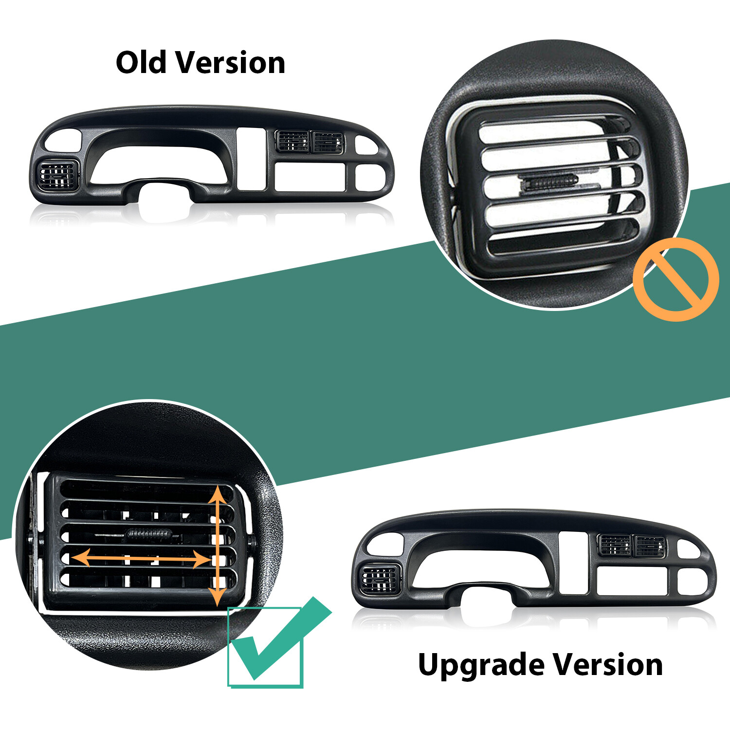 Dash Instrument Panel Replacement Vents For Dodge Ram 98-01 1500 98-02 ...