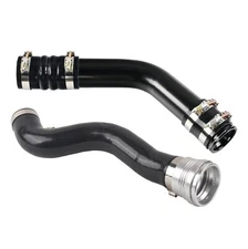 Black Cold & Hot Side Intercooler Pipe Kit For 17-21 Ford 6.7L Powerstoke Diesel