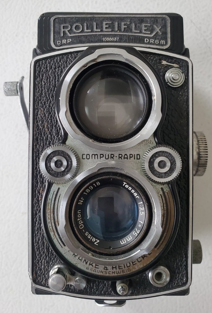 Vtg Rolleiflex Franke & Heidecke Compur Rapid film Camera 75mm f3