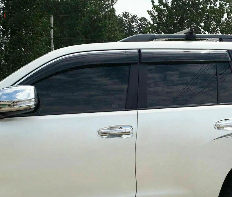 For Lexus GX460 2010-2023 Chrome Trim Tinted Window Visor Rain Sun Guard Vent Foto 2 de 4