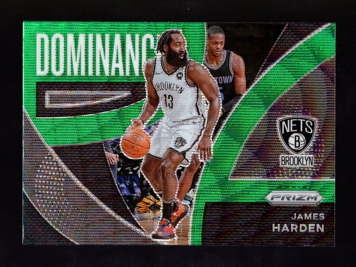 2021-22 PRIZM DOMINANCE GREEN WAVE #2 JAMES HARDEN BROOKLYN NETS