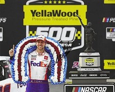 AUTOGRAPHED 2020 Denny Hamlin 11 FedEx Team TALLADEGA RACE WIN Victory Lane Ce
