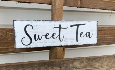 Farmhouse Wood Sign SWEET TEA Kitchen Bar Coffee Home Decor Rustic | eBay
