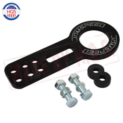 JDMSPEED BLACK UNIVERSAL Billet Anodized Aluminum Racing Front Rear Tow Hook