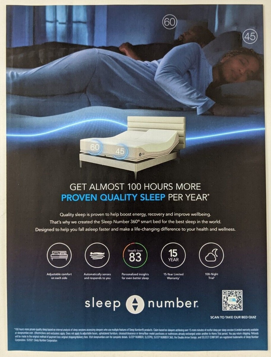 Sleep Number 360 Smart Bed Print Ad Poster Art PROMO Original