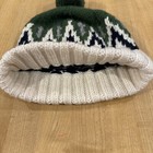 NWT J Crew Vintage Green/ White Patterned Ski Hat W Pompom. 100% Wool.   Warm! — photo 3