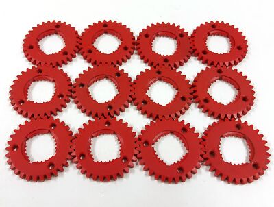 Vintage Fischertechnik 36264 Gearwheel 30-m1.5 Z30   Red   12pcs   1970