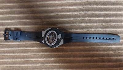 Uhr grau Schwarz Gummi  Chrono 30m Quarz im Armitron Look