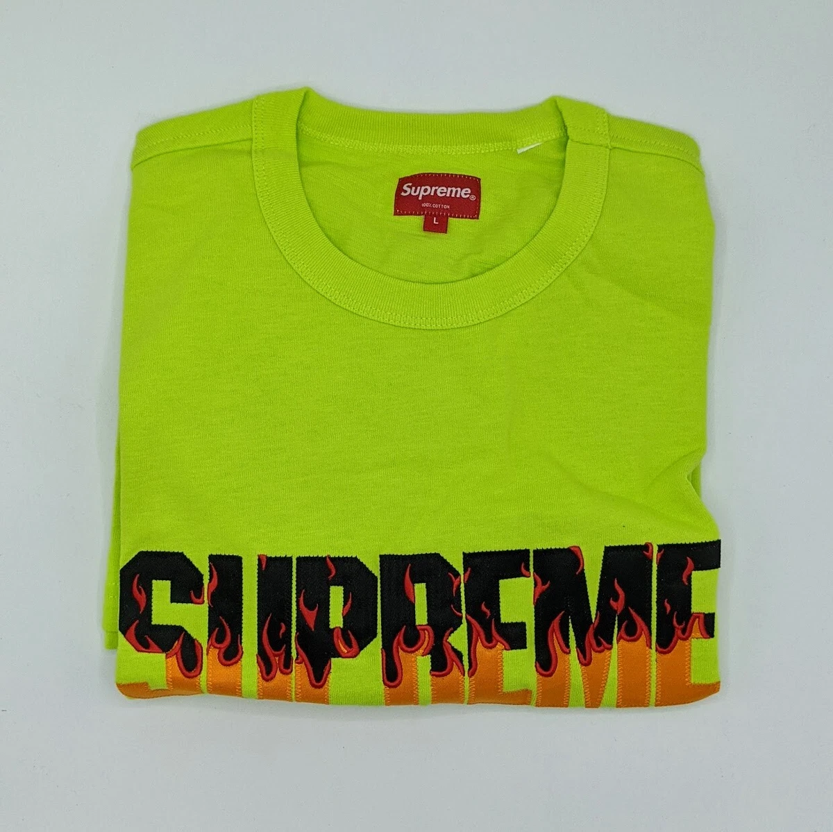 Supreme Flames S/S Top Bright Green - Size Large