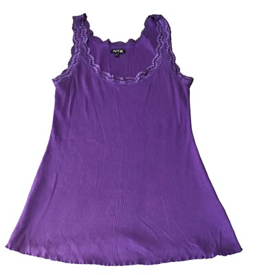 Y2K 2000s Cami Tank Top M Lace Trim Camisole Ribbed Stretch Fairy Grunge Apt 9