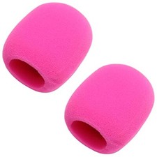 2Pcs Microphone Covers Foam Mic Cover Handheld Microphone Windscreen Pink
