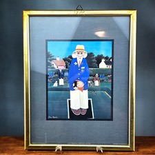 VTG Peter Heard Bowls Print Framed Art Our Sporting Heritage Man Great Britain