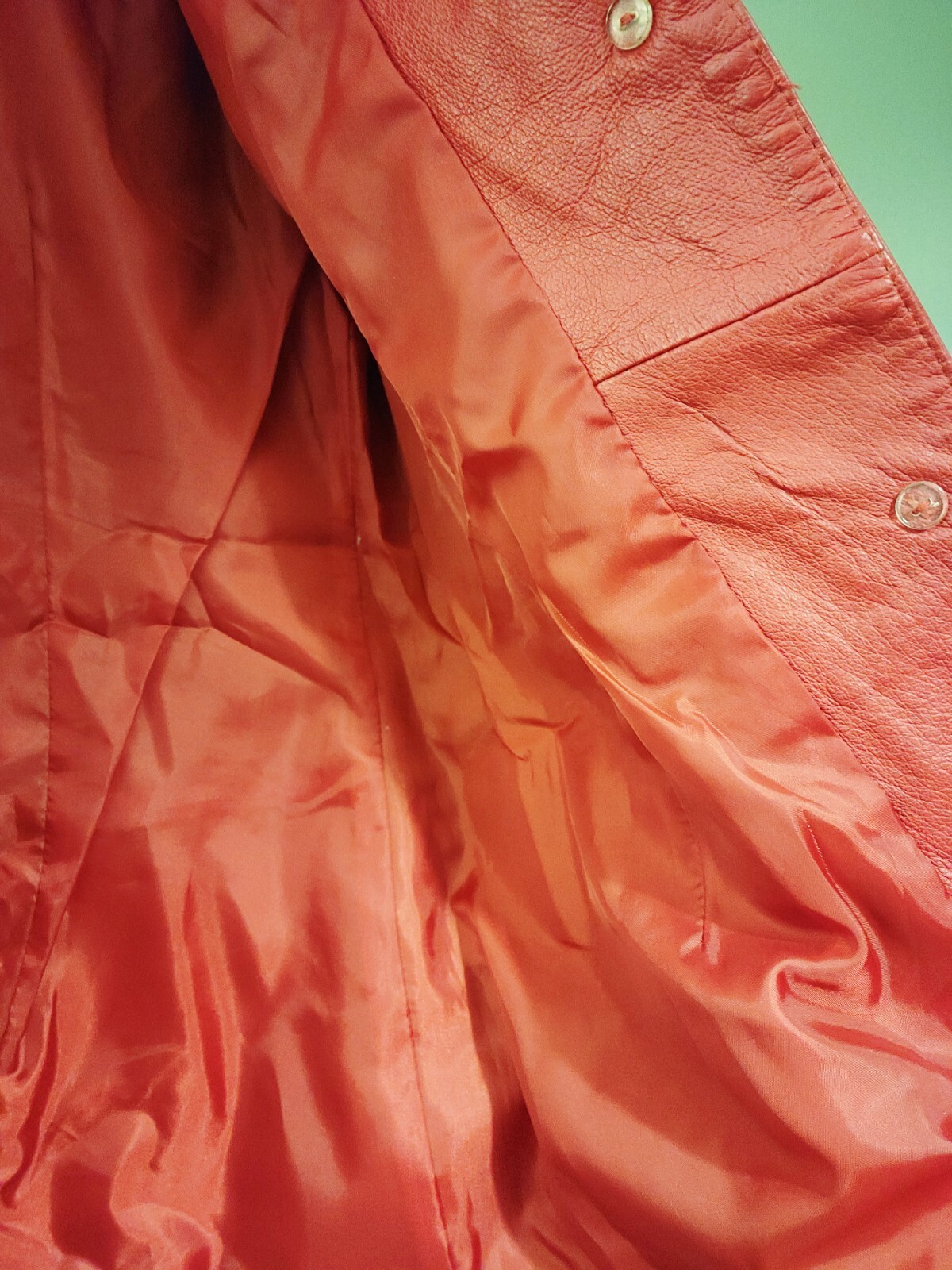 Chadwick’s Collared Red Leather Two Button Jacket… - image 5