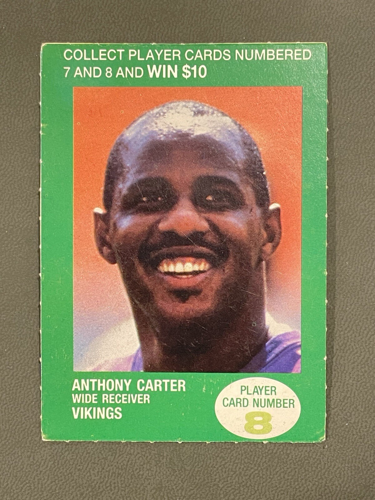 1990 Anthony Carter Minnesota Vikings BP Match 2 Game (Ad Back)  #8 Gas Ephemera