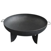 Feuerschale Massiv Ø80Cm Stahl 2Griffe Feuerstelle Terrassenfeuer Gartenfeuer