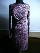 Karen Kane Women's Purple/Multicolor  Faux Wrap Dress Small MADE IN USA