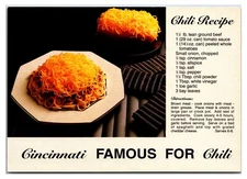 Vintage 1990s - Famous Chili Recipe - Cincinnati, Ohio Postcard (UnPosted)