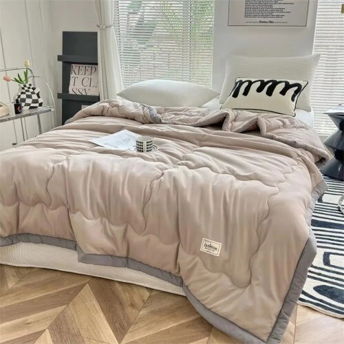 Solid Color Summer Quilt Light Luxury 2025 Japanese Polyester Cotton Quilted - Picture 2 of 24